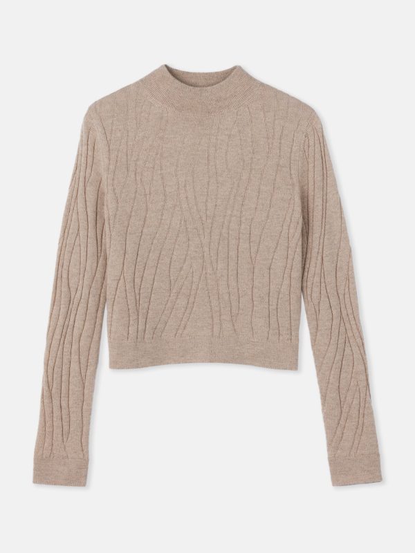Organic Colour Cropped High Neck Cashmere Sweater Jetzt online