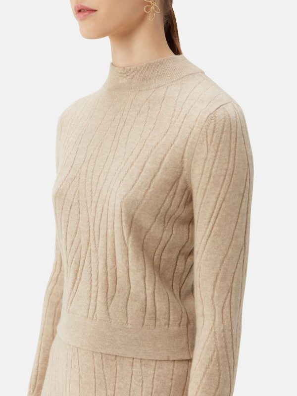 Organic Colour Cropped High Neck Cashmere Sweater Jetzt online – Bild 5