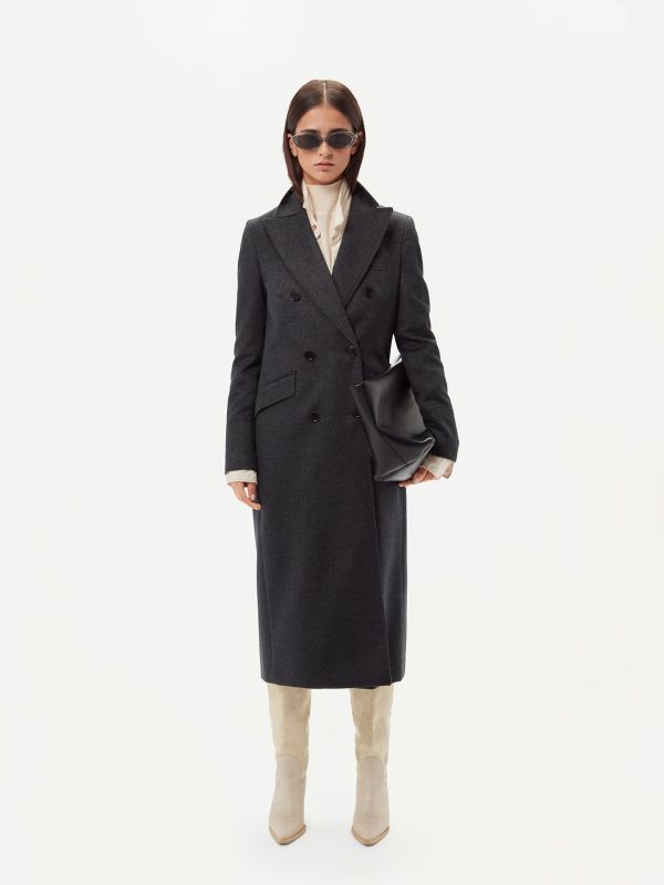Cashmere Peak Lapel Long Coat Online-Schn?ppchen – Bild 2