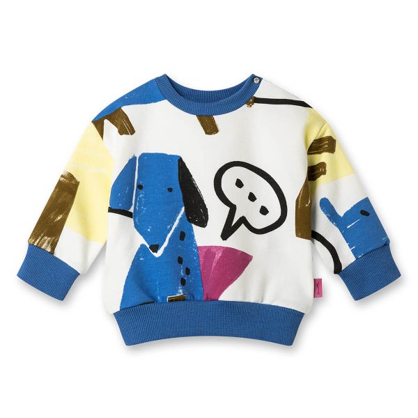 Baby Sweatshirt mit Hund All-Over-Print aus  Bio-Baumwolle Mode