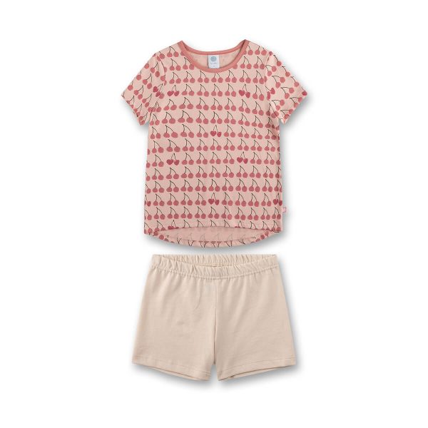 Pyjama Kirschen Kurzarm aus 100% Bio Baumwolle Im Angebot