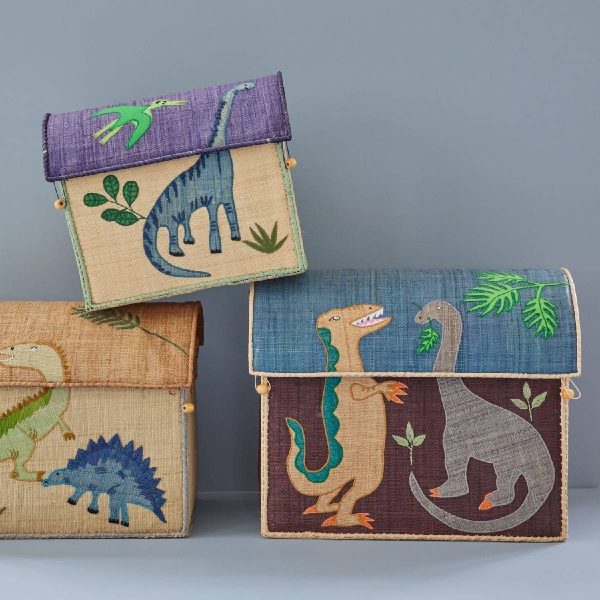 Large Dino Raffia Toy Basket Dino Print - Aufbewahrungskorb Rabatt – Bild 2